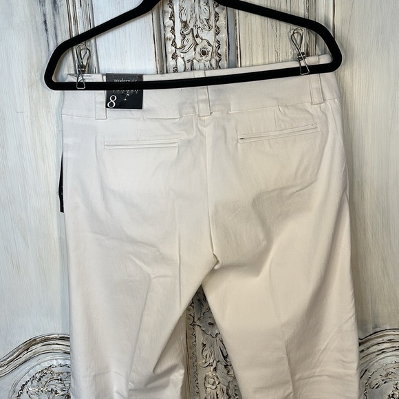 Sandro Modern Fit Soft White Trousers Old Money Basics Wide Leg NWT Size 8 - Picture 8 of 12
